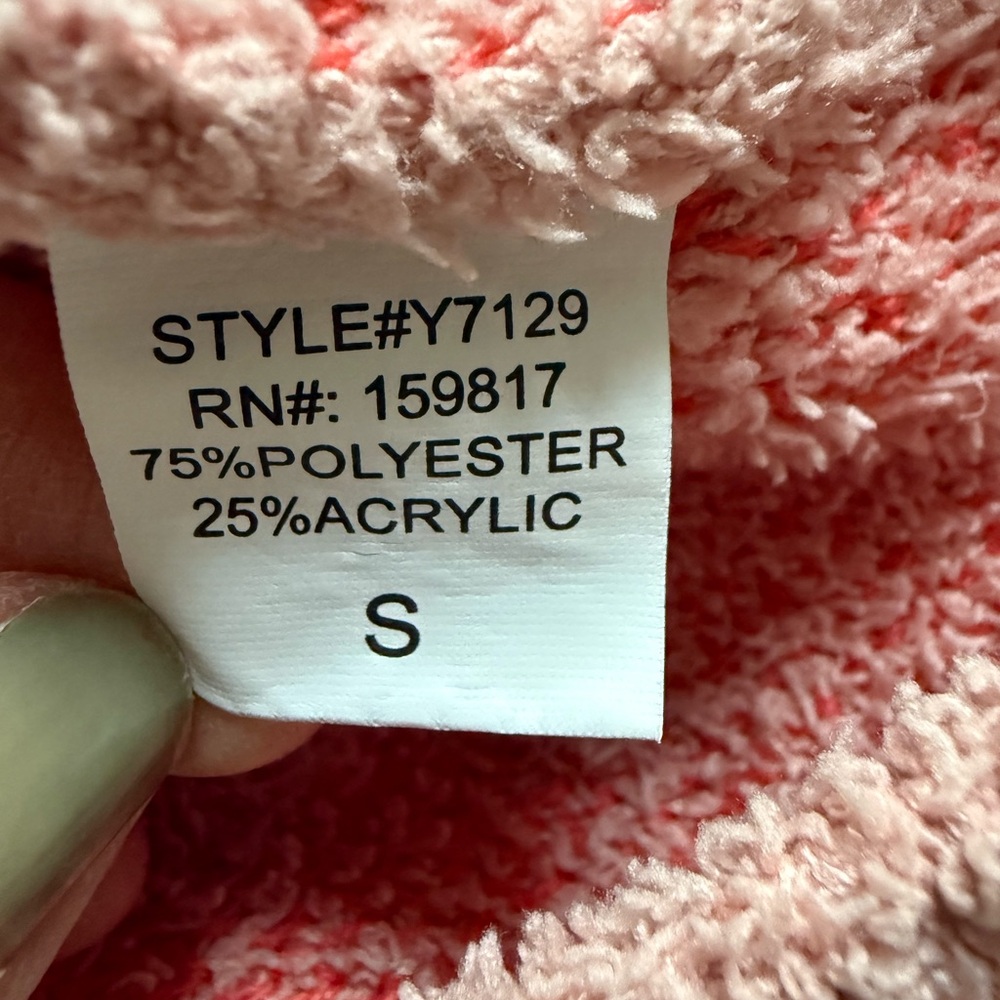 Altar’d State Sweater Women’s Small Floral Pink Peach Fuzzy Warm Soft Hippie - Picture 3 of 5
